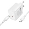 МЗП Borofone BN33 Fuente PD40W (1USB-C) + кабель Type-C to Type-C White