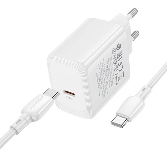 МЗП Borofone BN33 Fuente PD40W (1USB-C) + кабель Type-C to Type-C White МЗП Borofone BN33 Fuente PD40W (1USB-C) + кабель Type-C to Type-C White