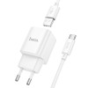 МЗП Hoco C145A Charm QC3.0 18W (1USB-A) + кабель USB to Type-C White