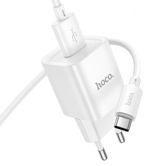 МЗП Hoco C145A Charm QC3.0 18W (1USB-A) + кабель USB to Type-C White МЗП Hoco C145A Charm QC3.0 18W (1USB-A) + кабель USB to Type-C White