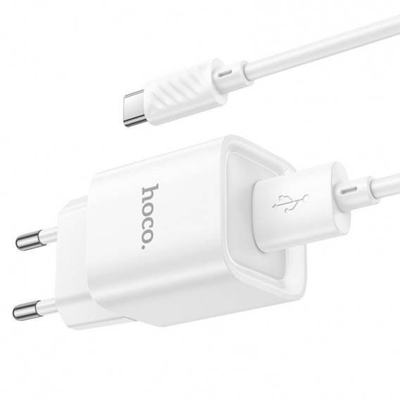 МЗП Hoco C145A Charm QC3.0 18W (1USB-A) + кабель USB to Type-C White МЗП Hoco C145A Charm QC3.0 18W (1USB-A) + кабель USB to Type-C White
