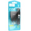 МЗП Hoco C141A Smart 2.1A (2USB-A) + кабель USB to MicroUSB Black