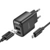 МЗП Hoco C141A Smart 2.1A (2USB-A) + кабель USB to MicroUSB Black