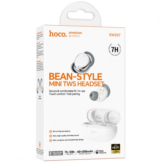 Бездротові TWS навушники Hoco EW207 Sound White Бездротові TWS навушники Hoco EW207 Sound White
