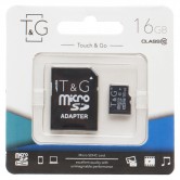 Карта памяти T&G (UHS-1) microSDHC Class 10 - 16GB (с адаптером) Черный