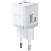 МЗП Baseus Palm Fast Charger 30W (1USB-A/1C) (P1011160A) Moon White МЗП Baseus Palm Fast Charger 30W (1USB-A/1C) (P1011160A) Moon White