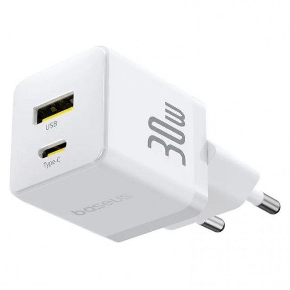 МЗП Baseus Palm Fast Charger 30W (1USB-A/1C) (P1011160A) Moon White МЗП Baseus Palm Fast Charger 30W (1USB-A/1C) (P1011160A) Moon White