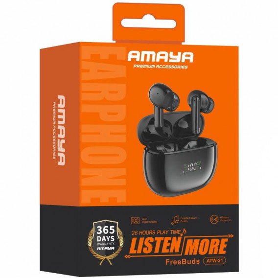 Бездротові TWS навушники Amaya ATW-21 Black Бездротові TWS навушники Amaya ATW-21 Black