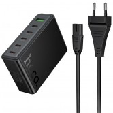 МЗП Hoco C152A Modern PD70W 6in1 (5USB-C і 1USB-A) Black МЗП Hoco C152A Modern PD70W 6in1 (5USB-C і 1USB-A) Black
