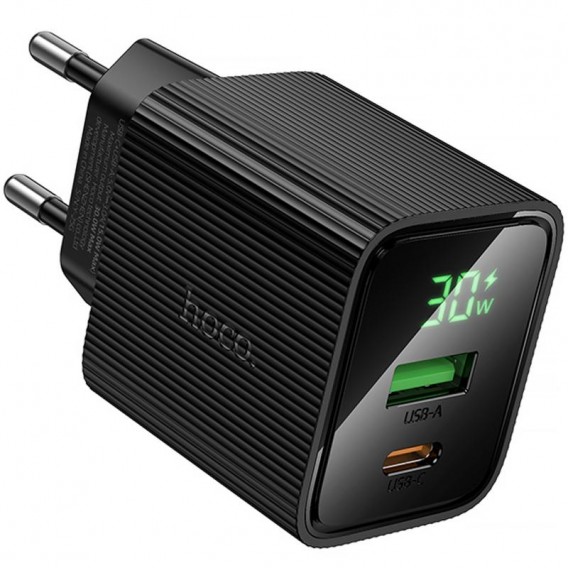 МЗП Hoco CS84A Excellent with digital display PD30W+QC3.0 (1USB-A/1C) Black