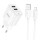 МЗП Hoco C141A Smart 2.1A (2USB-A) + кабель USB to Lightning White