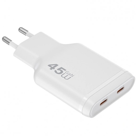 МЗП WIWU G034 Essen PD45W GaN (2USB-C) White МЗП WIWU G034 Essen PD45W GaN (2USB-C) White