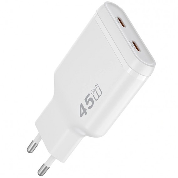 МЗП WIWU G034 Essen PD45W GaN (2USB-C) White МЗП WIWU G034 Essen PD45W GaN (2USB-C) White