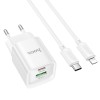 МЗП Hoco C147A PD20W+QC3.0 (1USB-A/1C) + кабель Type-C to Lightning White