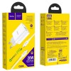 МЗП Hoco C80A Rapido PD20W+QC3.0 (1USB-A/1C) + кабель Type-C to Type-C Білий