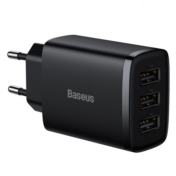 МЗП Baseus Compact 17W (3USB-A) (CCXJ02) Чорний