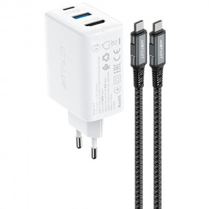 МЗП Acefast A17 PD65W GaN (1USB-A/1C/1HDMI) + кабель Type-C to Type-C White МЗП Acefast A17 PD65W GaN (1USB-A/1C/1HDMI) + кабель Type-C to Type-C White