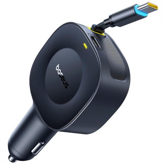 АЗП Baseus PrimeTrip VR2 30W with retractable cable (2USB-C) (C0206401) Cosmic Black