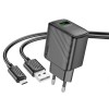 МЗП Hoco CS21A Rich QC3.0 18W (1USB-A) + кабель USB to MicroUSB Black