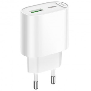 СЗУ Hoco C109A Fighter PD20W+QC3.0 (1USB-A/1C) White СЗУ Hoco C109A Fighter PD20W+QC3.0 (1USB-A/1C) White