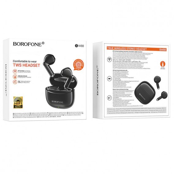 Бездротові TWS навушники Borofone BW88 Black