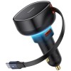 АЗП Baseus Enjoyment Pro PD60W+QC3.0 with retractable cable (1USB-A/1C) (C000578) Cluster Black