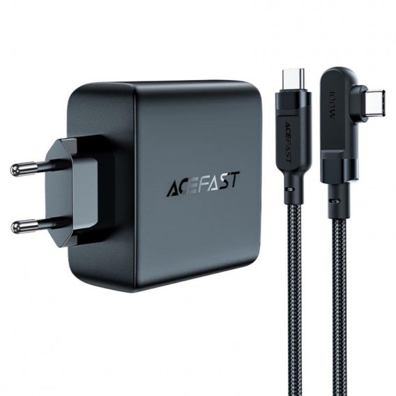 МЗП Acefast A37 PD100W+QC3.0 GaN (1USB-A/3C) + кабель Type-C to Type-C 2m Black МЗП Acefast A37 PD100W+QC3.0 GaN (1USB-A/3C) + кабель Type-C to Type-C 2m Black