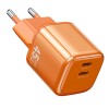 МЗП WIWU G025 Cube PD45W (2USB-C) + кабель Type-C to Type-C Orange