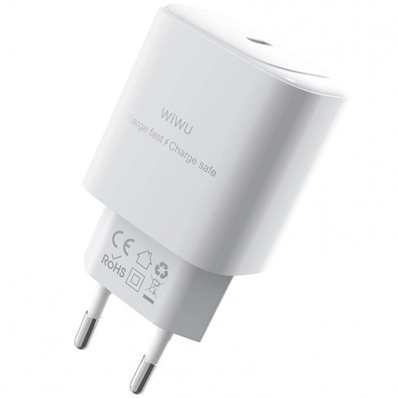 МЗП WIWU G008 Essen PD30W GaN (1USB-C) + кабель Type-C to Type-C White МЗП WIWU G008 Essen PD30W GaN (1USB-C) + кабель Type-C to Type-C White