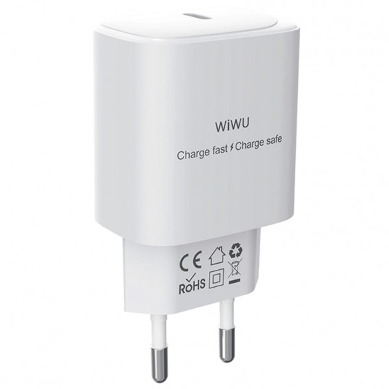 МЗП WIWU G008 Essen PD30W GaN (1USB-C) + кабель Type-C to Type-C White МЗП WIWU G008 Essen PD30W GaN (1USB-C) + кабель Type-C to Type-C White