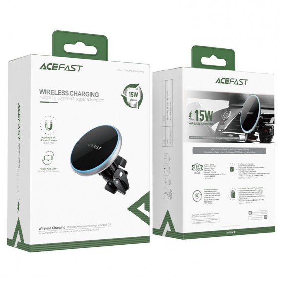 Автотримач з БЗП Acefast D3 magnetic wireless 15W Silver Автотримач з БЗП Acefast D3 magnetic wireless 15W Silver