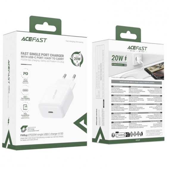 МЗП Acefast A130 PD20W (1USB-C) White МЗП Acefast A130 PD20W (1USB-C) White