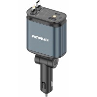 АЗП Amaya ACC-CL11 PD57.5W+QC3.0 (1USB-A/1C) with retractable cable Type-C + Lightning Gray АЗП Amaya ACC-CL11 PD57.5W+QC3.0 (1USB-A/1C) with retractable cable Type-C + Lightning Gray
