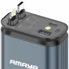 АЗП Amaya ACC-CL11 PD57.5W+QC3.0 (1USB-A/1C) with retractable cable Type-C + Lightning Gray