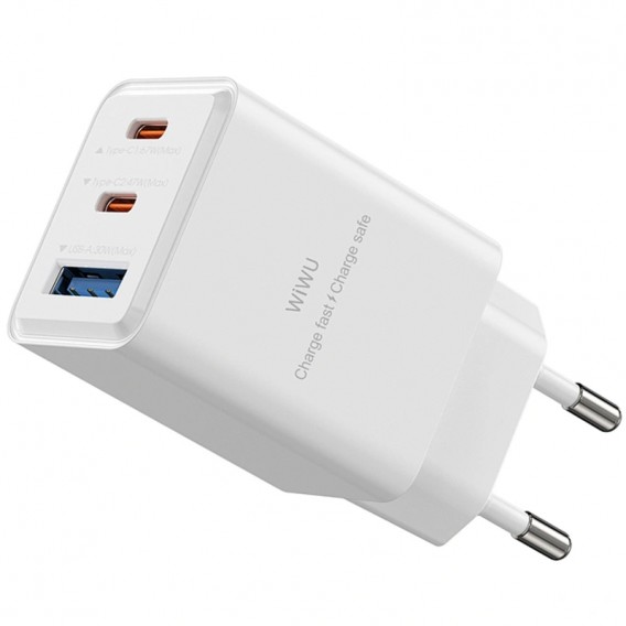 МЗП WIWU G026 Cube PD67W+QC3.0 GaN (1USB-A/2C) White МЗП WIWU G026 Cube PD67W+QC3.0 GaN (1USB-A/2C) White