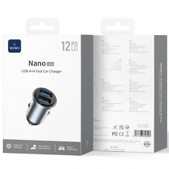 АЗП WIWU CC031 Nano Lite 12W (2USB-A) Gray АЗП WIWU CC031 Nano Lite 12W (2USB-A) Gray