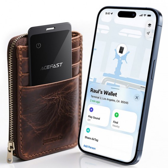 Трекер Acefast S3 Metal Card 100 mAh (2ps) Gray Трекер Acefast S3 Metal Card 100 mAh (2ps) Gray