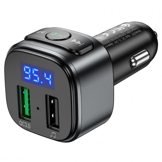 АЗП FM модулятор Hoco E67 QC3.0 (2USB-A) Чорний АЗП FM модулятор Hoco E67 QC3.0 (2USB-A) Чорний