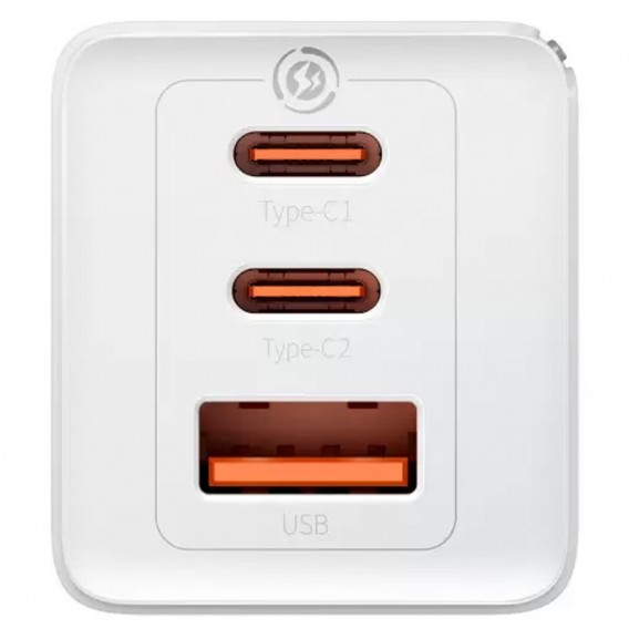 МЗП Baseus GaN5 Pro PD65W+QC3.0 (1USB-A/2C) (CCGP12020) White