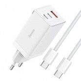 МЗП Baseus GaN5 Pro PD65W+QC3.0 (1USB-A/2C) (CCGP12020) White МЗП Baseus GaN5 Pro PD65W+QC3.0 (1USB-A/2C) (CCGP12020) White
