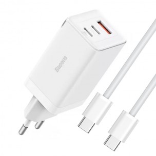 МЗП Baseus GaN5 Pro PD65W+QC3.0 (1USB-A/2C) (CCGP12020) White МЗП Baseus GaN5 Pro PD65W+QC3.0 (1USB-A/2C) (CCGP12020) White