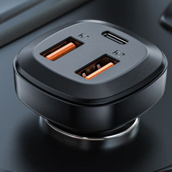 АЗП Acefast B9 PD36W+QC4.0 total 66W (2USB-A/1C) Black АЗП Acefast B9 PD36W+QC4.0 total 66W (2USB-A/1C) Black