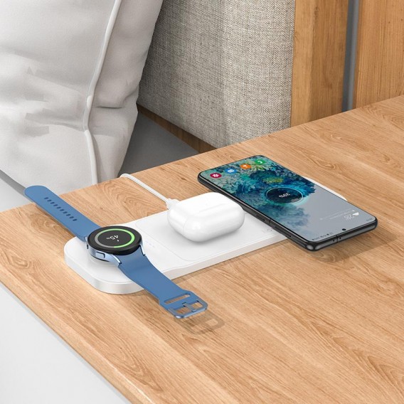 БЗП Hoco CQ6 Power 3-in-1 wireless fast charger (for Samsung Watch) White БЗП Hoco CQ6 Power 3-in-1 wireless fast charger (for Samsung Watch) White