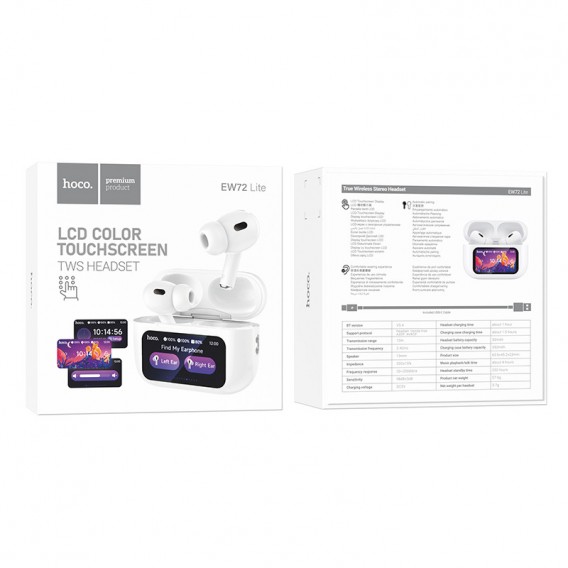 Бездротові TWS навушники Hoco EW72 Lite Soar with Touch Screen White Бездротові TWS навушники Hoco EW72 Lite Soar with Touch Screen White