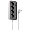 Подовжувач Hoco AC21 Sunlight 4-bit (1C/3A/4xSocket) (3m) Black