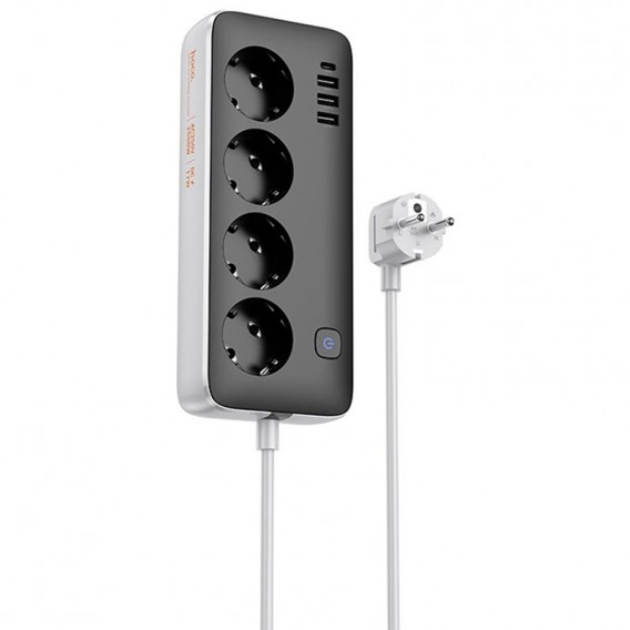 Подовжувач Hoco AC21 Sunlight 4-bit (1C/3A/4xSocket) (3m) Black
