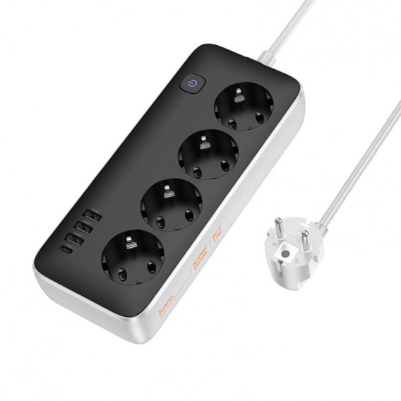 Подовжувач Hoco AC21 Sunlight 4-bit (1C/3A/4xSocket) (3m) Black Подовжувач Hoco AC21 Sunlight 4-bit (1C/3A/4xSocket) (3m) Black