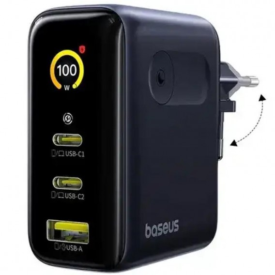 МЗП Baseus PicoGo AE21 Fast Charger 100W (1USB-A/2C) + кабель Type-C to Type-C (E0121B) Cosmic Black МЗП Baseus PicoGo AE21 Fast Charger 100W (1USB-A/2C) + кабель Type-C to Type-C (E0121B) Cosmic Black