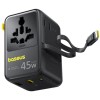 Мережевий універсальний перехідник Baseus AG11 45W with retractable cable (2USB-A/1C/1Socket) (E0307F) Cosmic Black