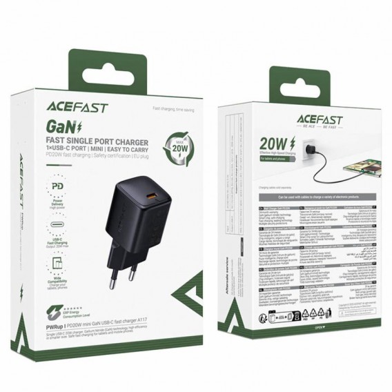 МЗП Acefast A117 mini PD20W GaN (1USB-C) Black МЗП Acefast A117 mini PD20W GaN (1USB-C) Black